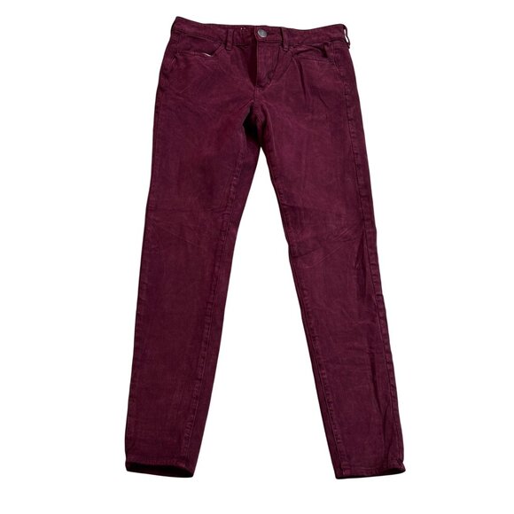 American Eagle Outfitters Womens Super Stretch Hi-Rise Jegging Size 4 Burgundy - Picture 1 of 14